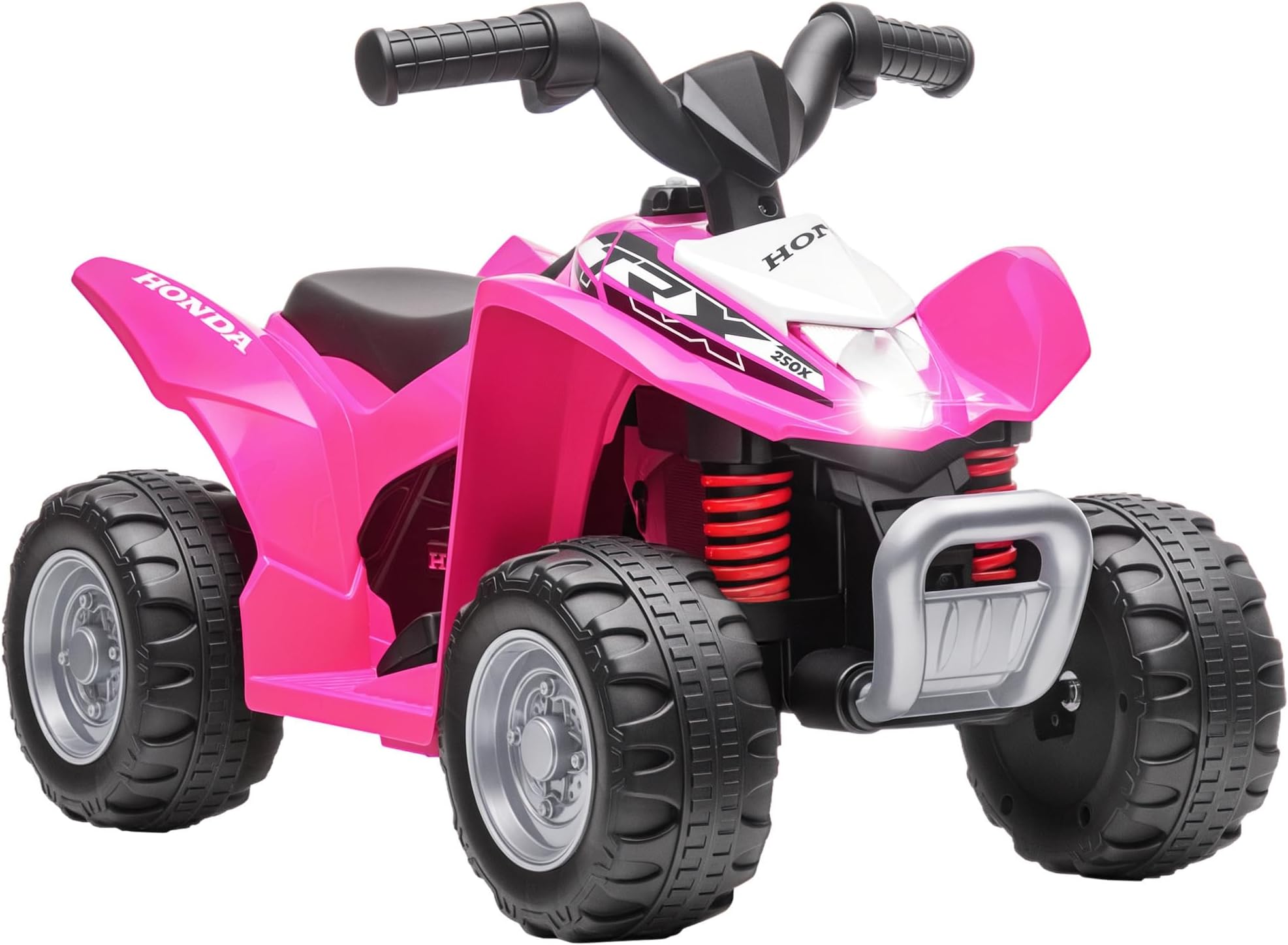 AIYAPLAY Electric Car for Kids, Honda Licensed Kids Electric Quad Bike, 6V Ride on Car ATV Toy with LED Light, Horn, for 1.5-3 Years, Pink