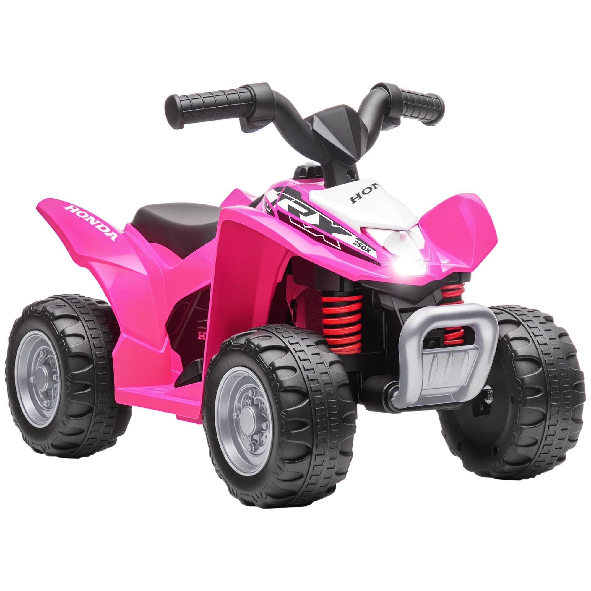 Electric Car for Kids, Honda Licensed Kids Electric Quad Bike, 6V Ride on Car ATV Toy with LED Light, Horn, for 1.5-3 Years, Pink