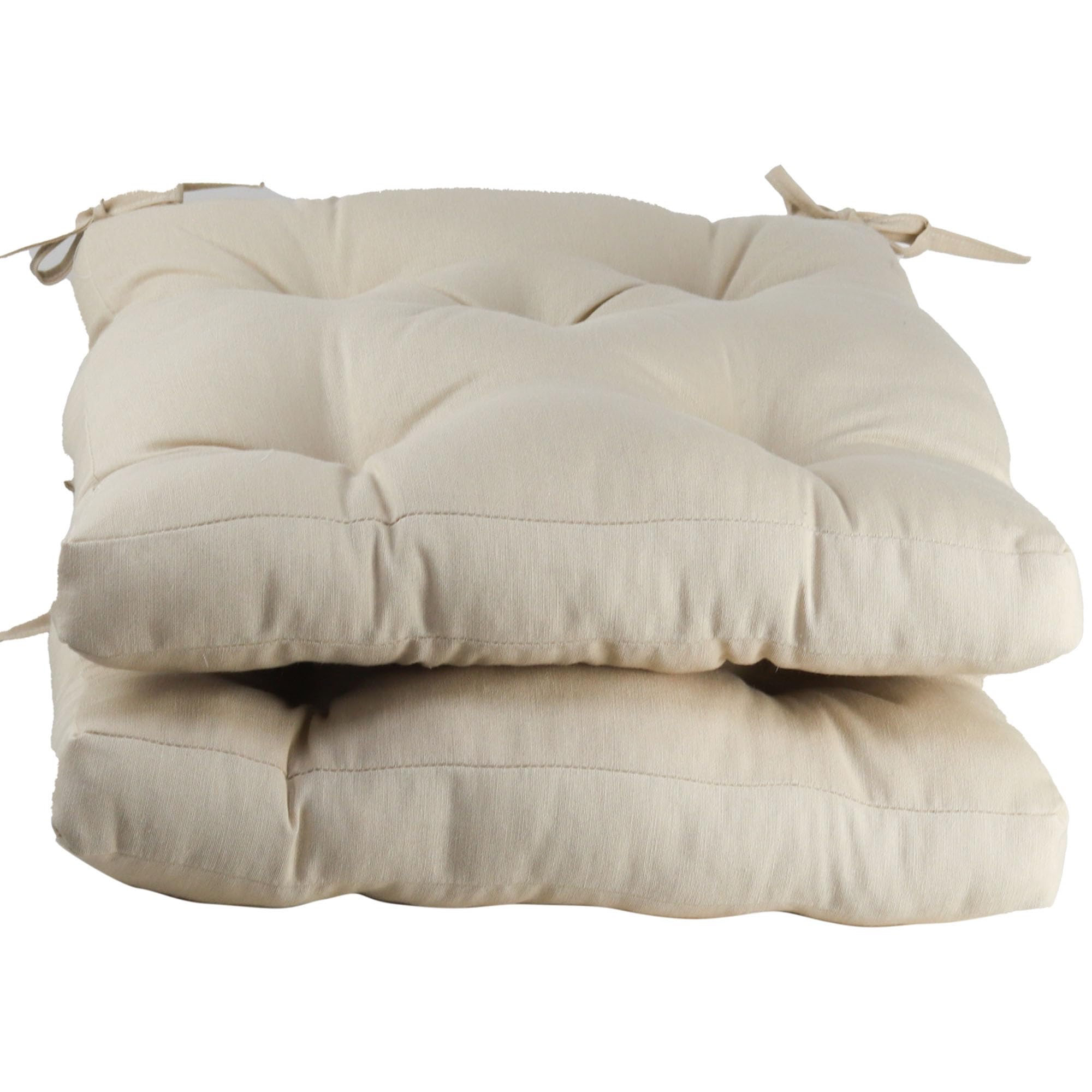 various Pack 2 Cojines para Silla，Cojin de Asiento Decorativo Funda de Poliéster y Relleno de Fibra Hueca 40x40x5cm,Ideal para Comedor, Terraza, Salón y Restaurante,Color Beige
