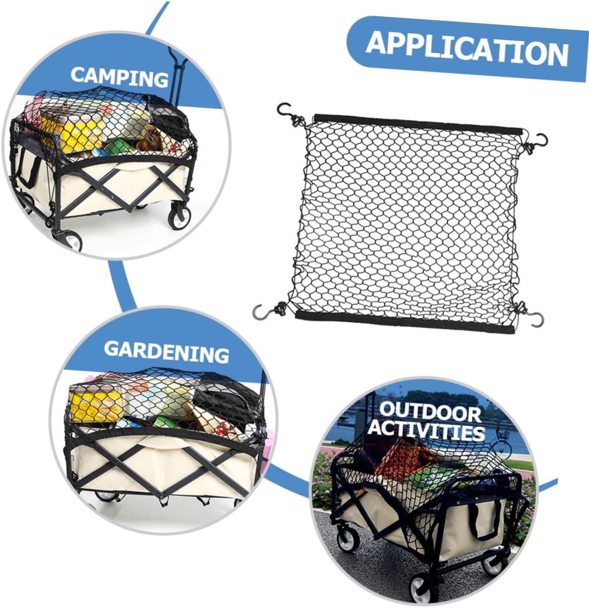 Adjustable Elastic Luggage Net for Beach and Garden Cart Heavy-Duty Cargo Net for Camping Wagons Versatile Trolley Cover for Outdoor Supplies