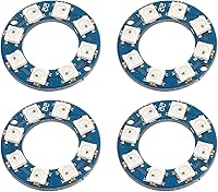 Vista 1 de 4 piezas de accesorios de módulo de luz RGB, luces LED, decoración del hogar, módulo LED de 8 canales, interfaz digital, WS2812 5050 5V LED anillo