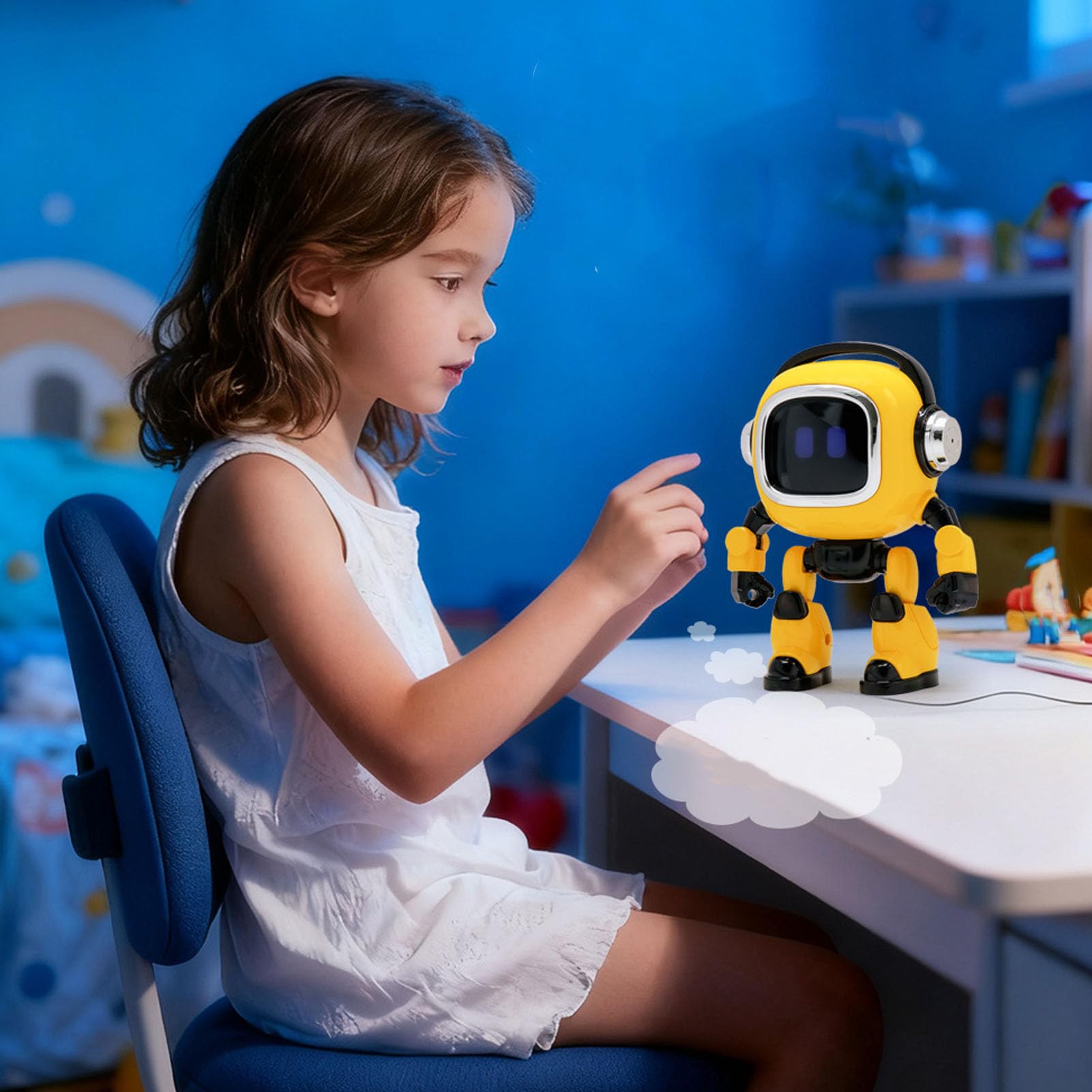 VBESTLIFE Robot AI con Narración Interactiva Emocional, Práctica de Conversación en Inglés, Compañero de Aprendizaje de Idiomas para Niños,