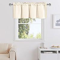 Vista 51 de DWCN Cenefa burdeos para ventanas, cenefa de cocina, cenefa de cortina de Navidad, cortinas de ventana de sótano, 1 panel, 42 x 18 pulgadas