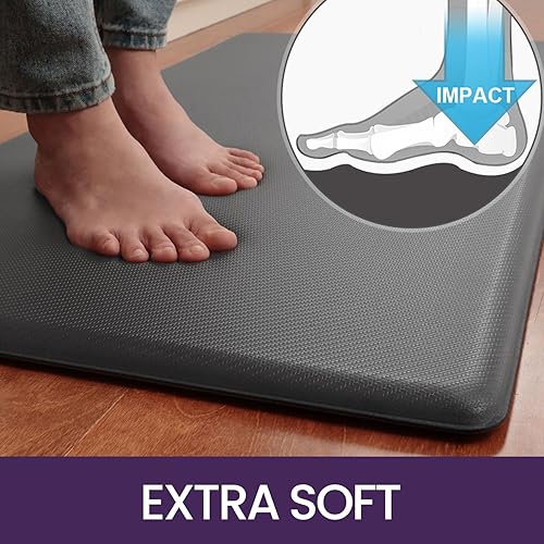 Miniatura 3 de DEXI Anti Fatigue Kitchen Mat, 34 Inch Thick, Stain Resistant, Padded Cushioned Floor Comfort Mat for Home, Garage and Office Standing Desk,