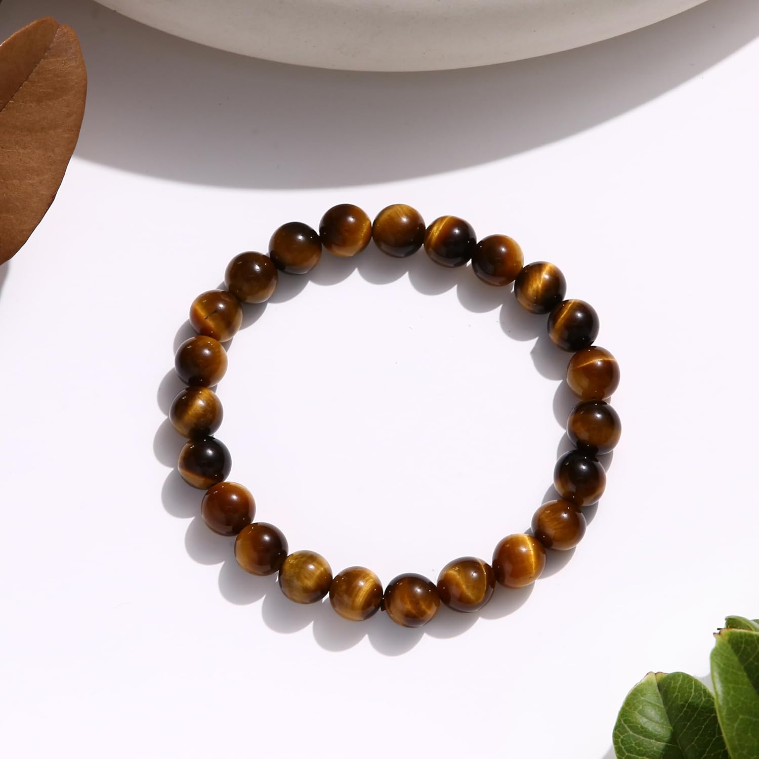 HOZEAL Triple Protection Bracelet, Black Obsidian Tiger Eye Stone Hematite Wealth Bracelets for Men Women for Bring Luck and Prosperity, Beaded Buddha Crystals Rope Stretch Bracelet