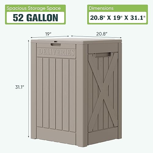 Vista 81 de Greesum Caja de resina de 31 galones para todo tipo de clima, cajas de almacenamiento al aire libre para muebles de patio, juguetes al aire libre