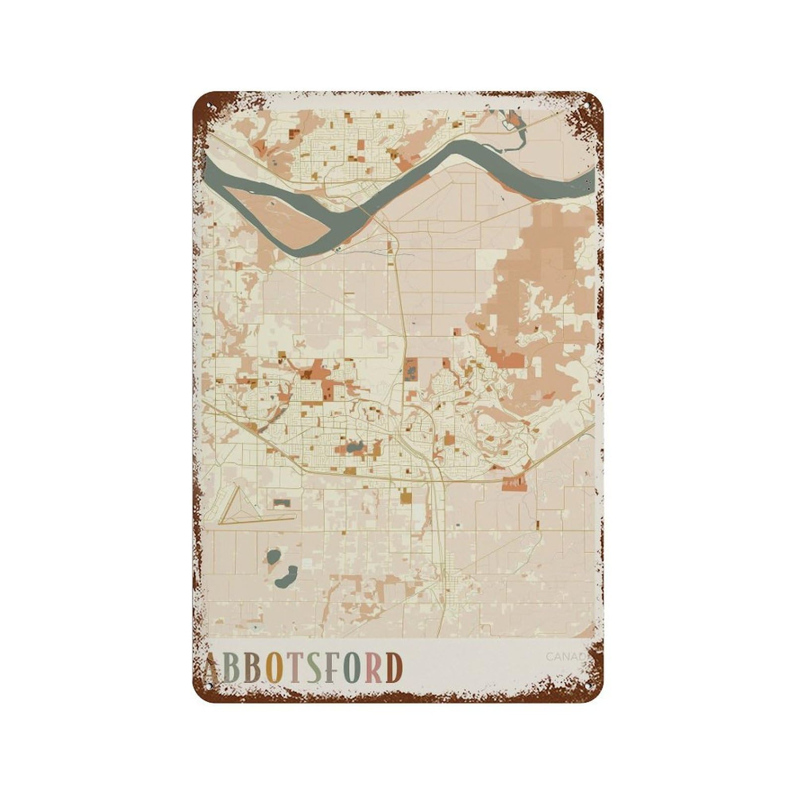 xiaoxiaoshen Abbotsford Map of Canada Boho British Columbia (2) Wall Decor Art Metal Tin Poster Modern Home Decor Art Home Bar Shop Decorations Vintage Sign 30x20cm