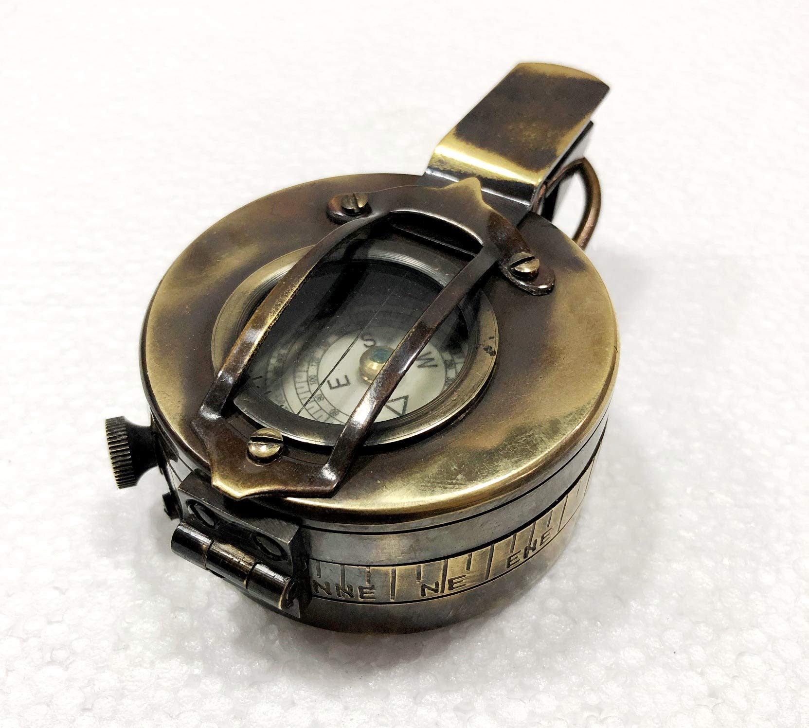 Strumenti marini della tasca della bussola di navigazione militare d'ottone nautica antica