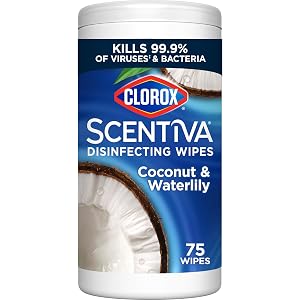 CLOROX Scentiva Disinfecting Wipes Coconut and Waterlily 75 Count Package May Vary
