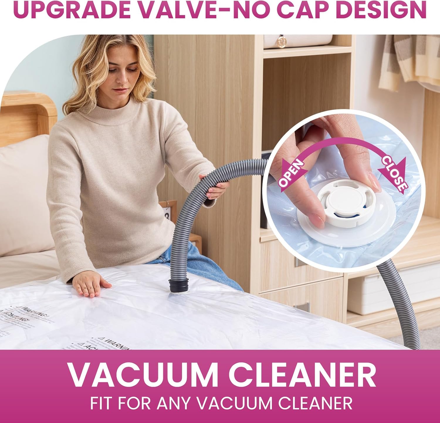 TAILI 8 Pack Vacuum Storage Bags for Comforter and Blankets, XXL Jumbo Vacuum Seal Bags for Bedding (47x39 Inch), Huge Space for Toy, Bedding, Pillows, Save More Closet Space