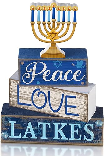 Miniatura 27 de 4 piezas de decoración de mesa de Navidad de madera de Papá Noel, decoración de bandeja escalonada de Navidad, letrero decorativo de bloques de Papá