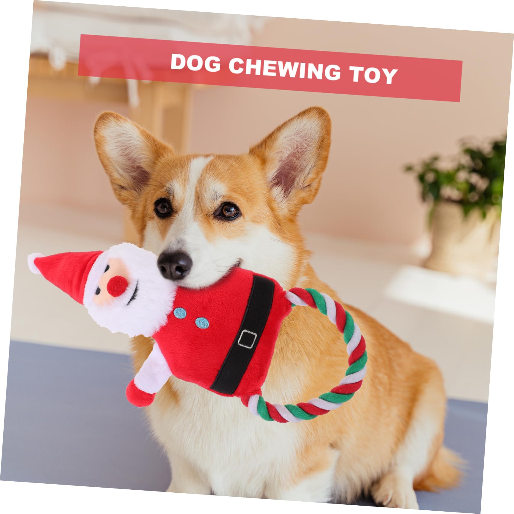 BESPORTBLE 5stücke Puppy Chew Toy Santa Claus Form Interaktives Spielzeug Für Hunde Quietschend Und Langlebig Für Weihnachten Fördert Das Kauen Intelligenz Von Haustieren