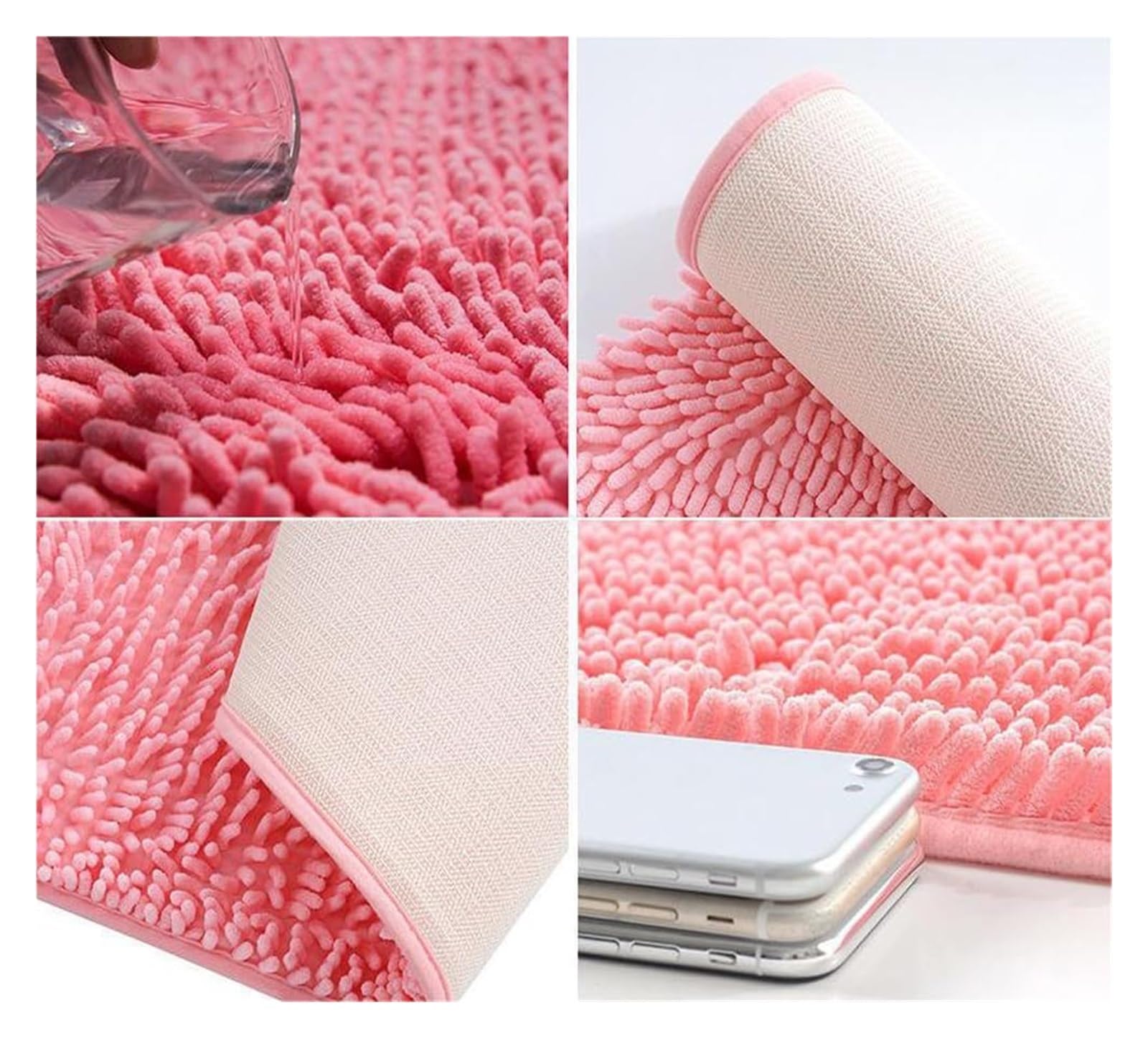 Alfombrilla de baño, alfombrilla de baño de microfibra antideslizante, alfombrilla de chenilla for ducha de baño, alfombrilla de baño peluda súper absorbente, alfombrilla de baño antimoho, alfombra de