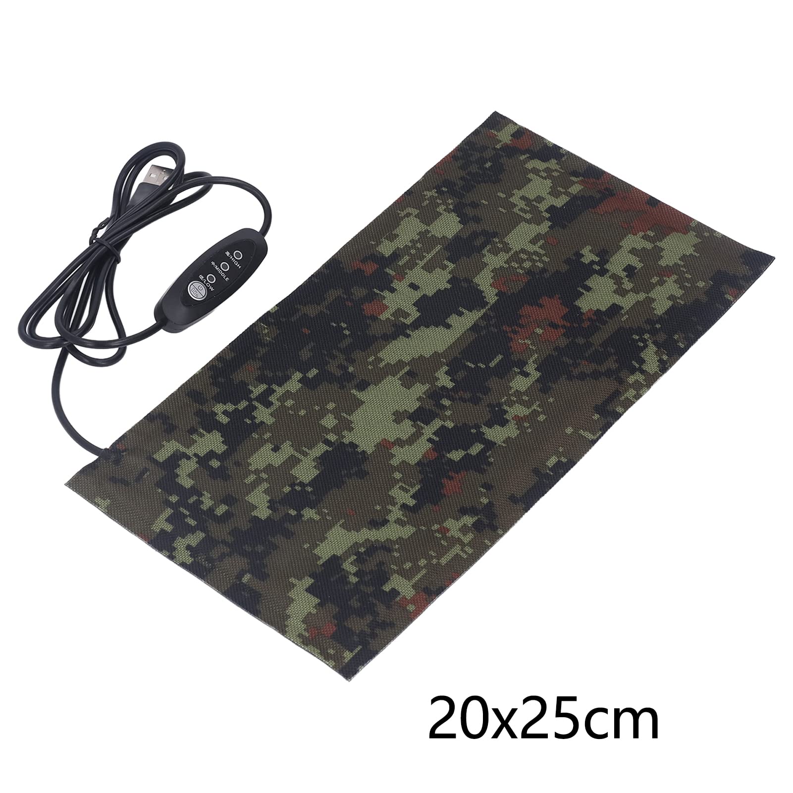 USB-Heizung, Heizblatt, USB-betrieben, Elektrische Stoffheizung, Wasserdicht, Warm, Kalt, Schutz, 3 Temperaturstufen, 1 Paar (20X25cm)