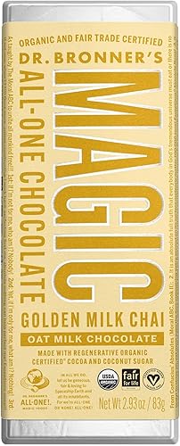 Dr. Bronner's Chocolate, Golden Milk Chai Chocolate Bar, 2.93 Ounce