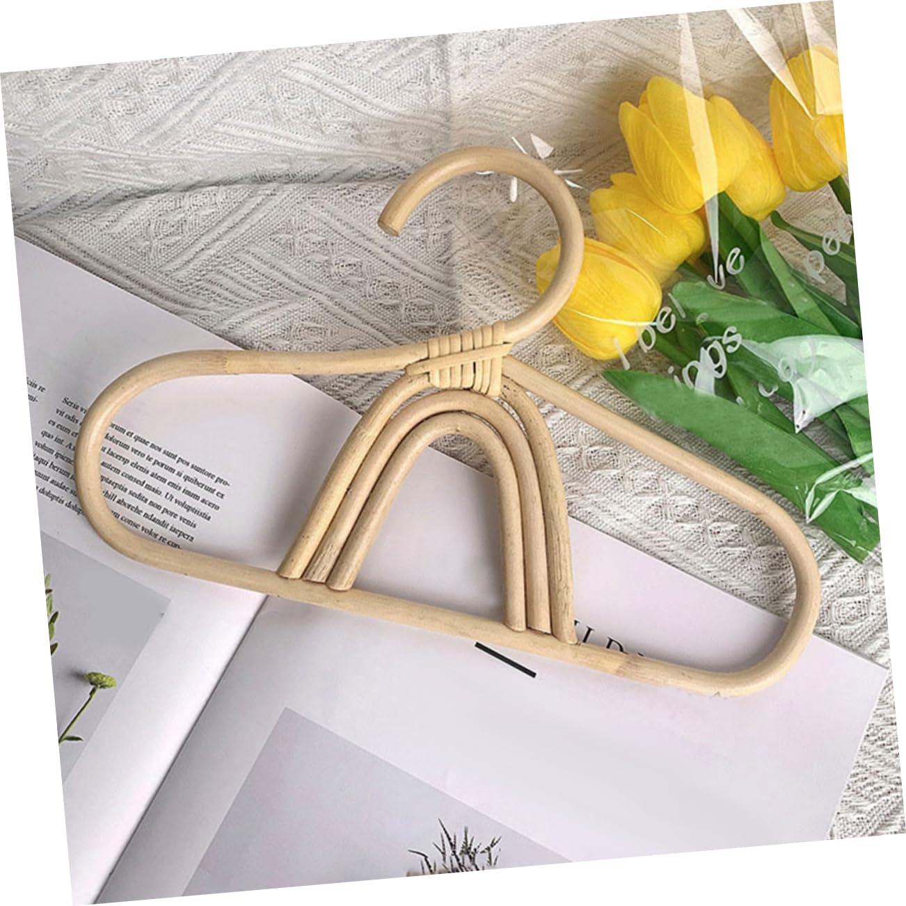 2piezas Perchas De Ratán para Ropa Infantil Decoración De Habitación para Organizadores para Guardería y Bebés