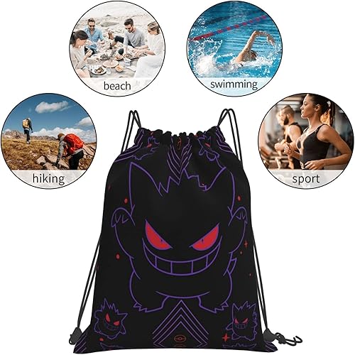 Miniatura 6 de TAWVNUH Bolsa de anime con cordón de dibujos animados con cordón, mochila deportiva para gimnasio, bolsas de viaje al aire libre, Bolsa1