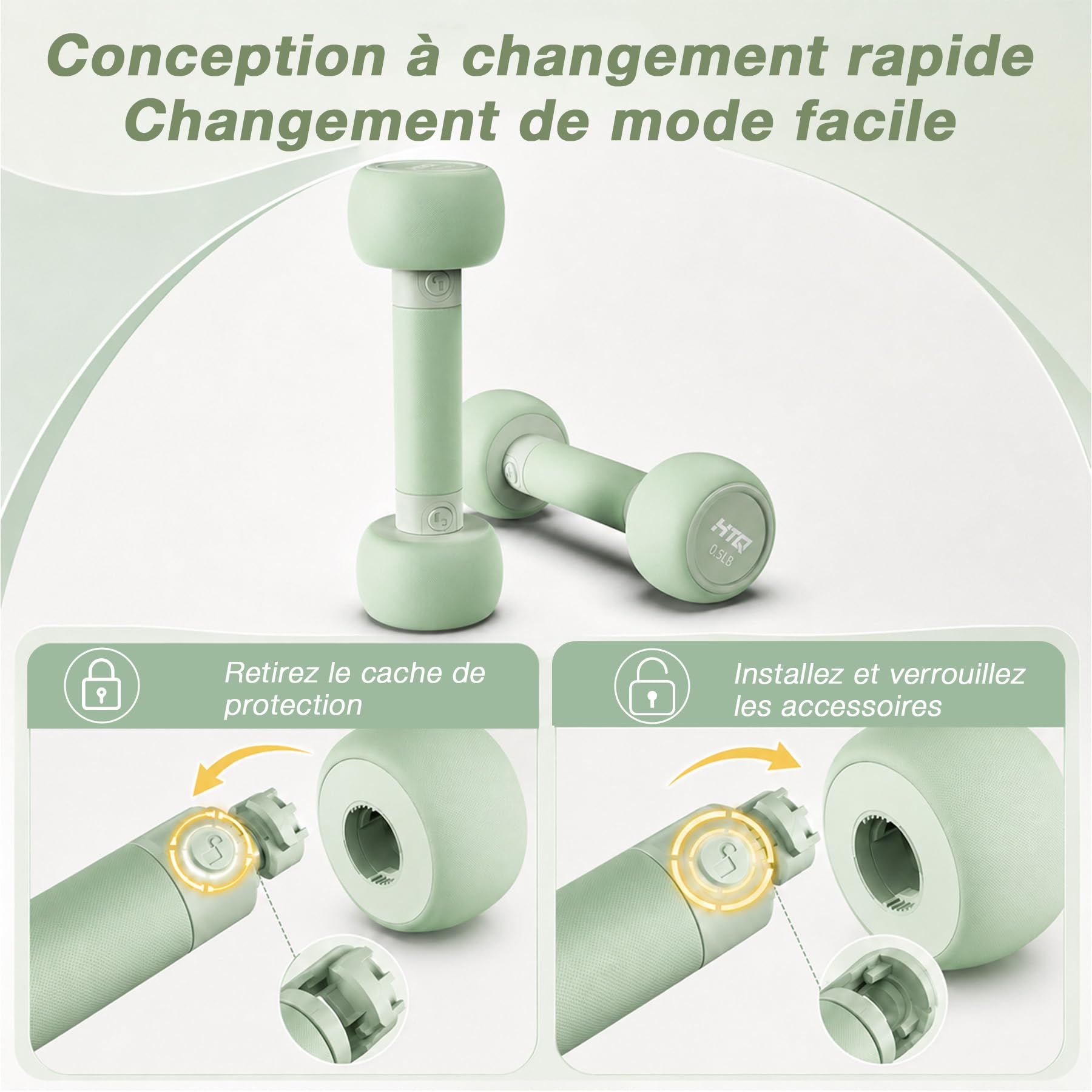 HTQ Home-Fitness-Set für Damen, verstellbare Hantelscheiben, Kettlebell, Widerstandsband