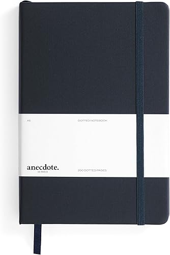 ANECDOTE. Cuaderno punteado. Tapa dura, punteado, papel grueso de 3.53ozm, tamaño A5 8.3 x 5.4 pulgadas. Uso para escuela, oficina, hogar o