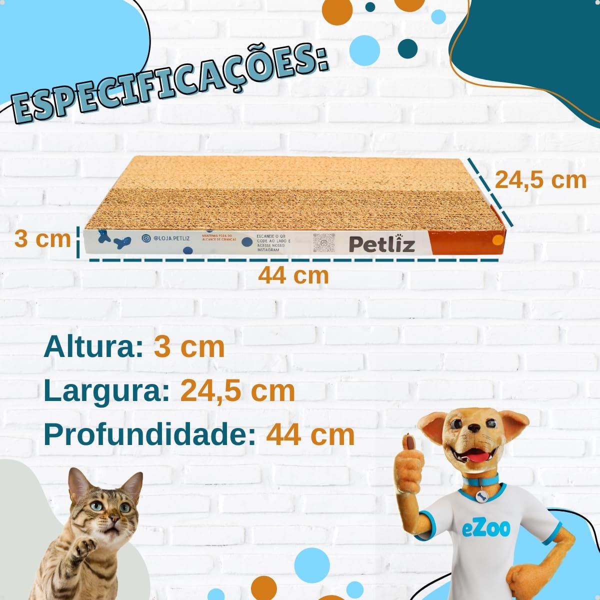 Arranhador Plano Papelão Ondulado Anti Estresse Brinquedo para Gato Afiador Unha Arranhador Plano Papelão Ondulado Anti Estresse Brinquedo para Gato Afiador Unha