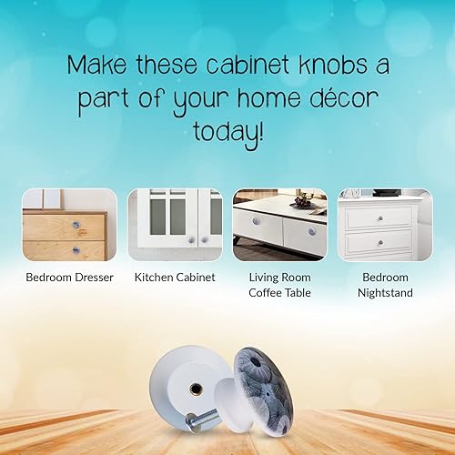 Miniatura 3 de Twisted R Design Perillas de madera para gabinete, juego de 8 manijas redondas de cocina, baño o muebles, diseño de pomos de cajón de playa