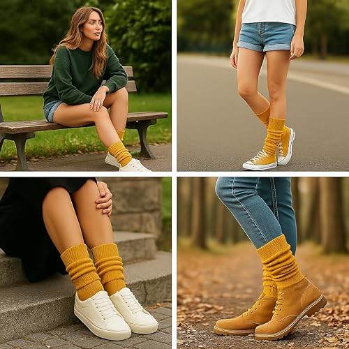 Miniatura 6 de AWSAmerican Made - Calcetines de algodón extralargos y sueltos para mujer, talla 9 a 11