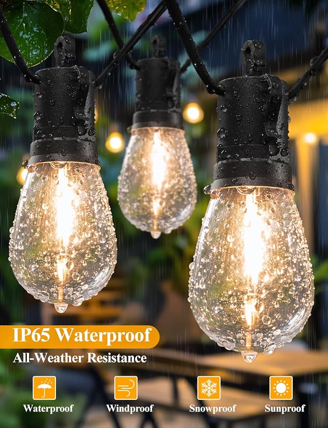 Luces LED Exteriores 60FT con 17 Bombillos Vintage S14 miniatura 5