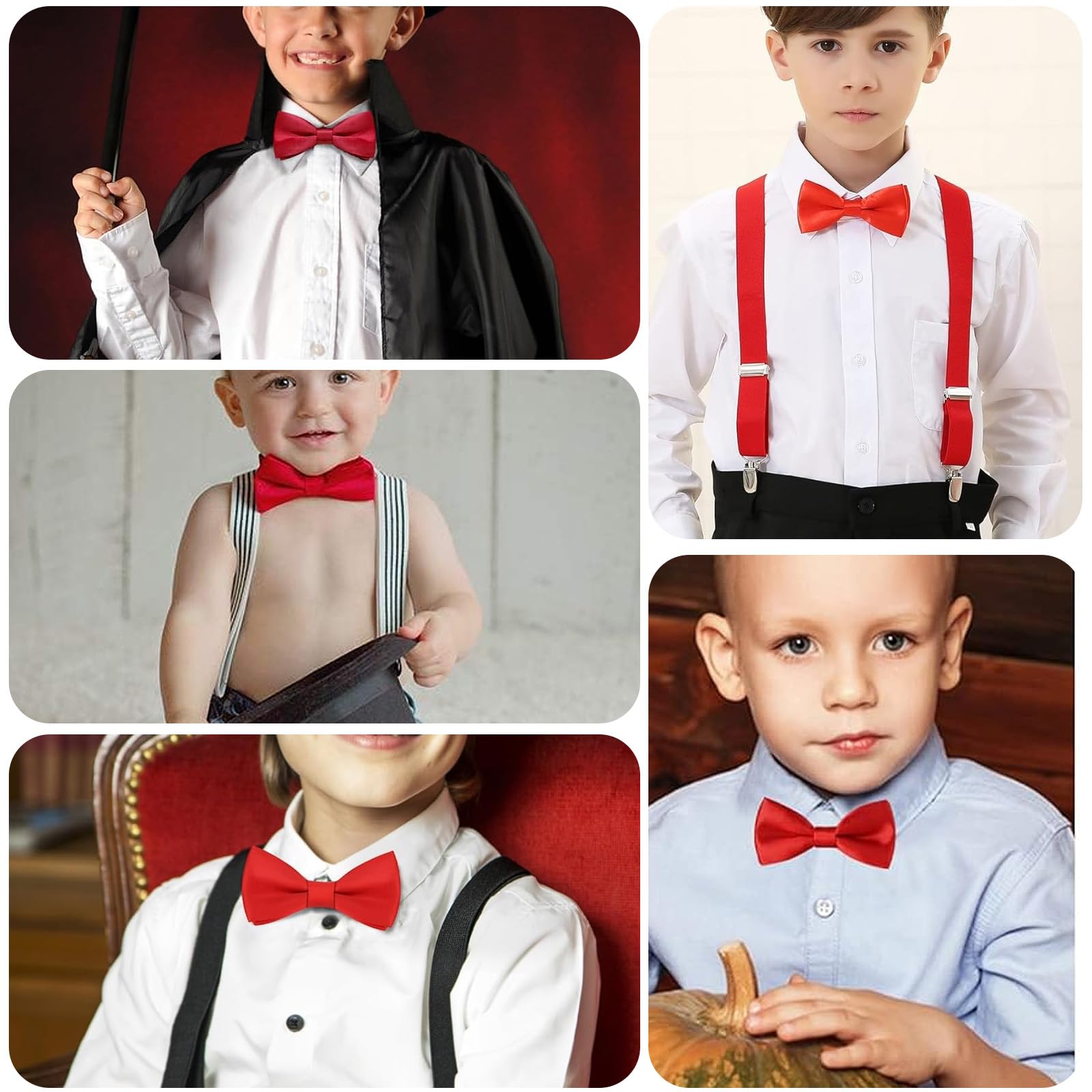 Pajarita Noble para niños - combinada y Ajustable 9X 4,5 cm,Pajarita niño,Pajarita roja,fajin Rojo niño