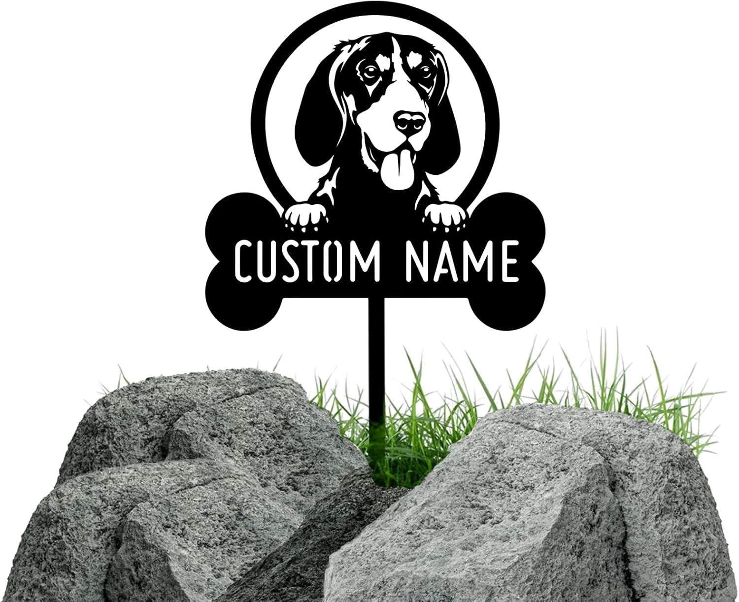 Custom Bluetick Coonhound Dog Metal Wall Bluetick Coonhound Metal Art Dog Welcome Sign Custom Metal Garden Sign with Stakes, Custom Garden Name Sign, Yard Decor, Gardener Decor