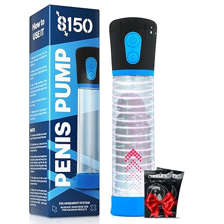 Penis Vacuum Pump - Electric Blue Masturbation Penis Pump