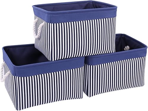 Miniatura 12 de TcaFmac Contenedores de Organización y Almacenamiento para Estantes - Paquete Pequeño de 6, 12x8x5.2 pulgadas, Cesta de Almacenamiento Plegable para