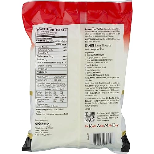 Miniatura 2 de KA-ME Bean Threads - Fideos de vidrio cantonés sin gluten, paquete de 3.75 onzas (paquete de 4)