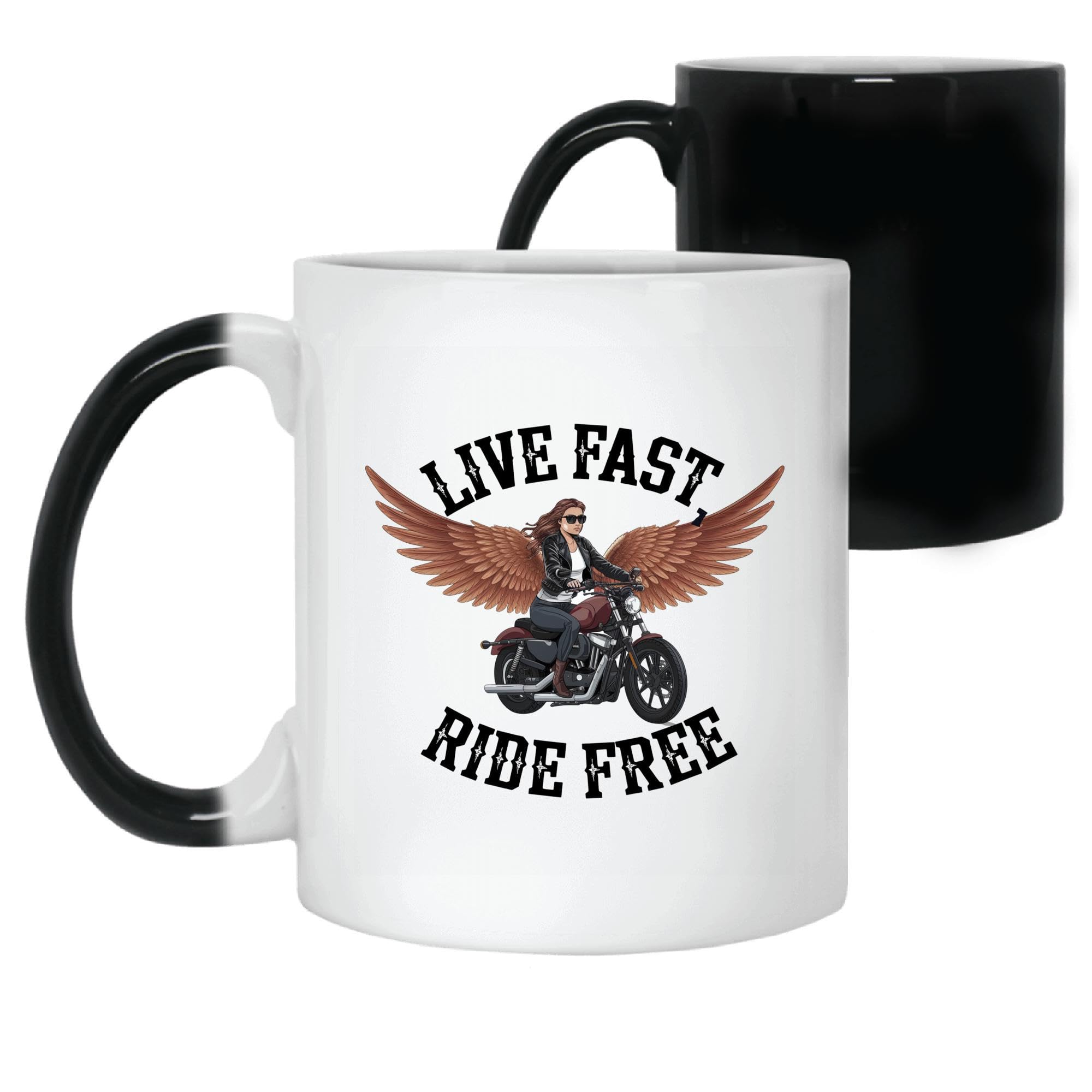 Live Fast Ride Free Biker Quote 11oz 15oz Color Changing Mug