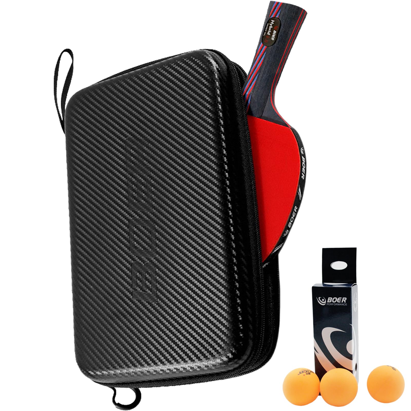 Ping Pong Paddle Case, Table Tennis Case Hard Shell Ping Pong Racket Holder Protector ?with 3 free table tennis balls? (Black,1PCS)