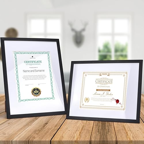 Vista 85 de EYMPEU Portarretratos de 5 x 7 pulgadas con paspartú, de madera negra, para exhibir fotos de 5 x 7 con paspartú o fotos de 6 x 8 pulgadas sin