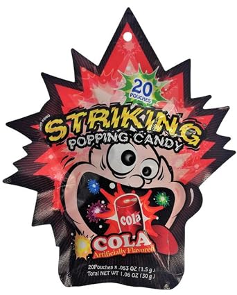 20 Pouches Striking popping candy X 5 Packs COLA