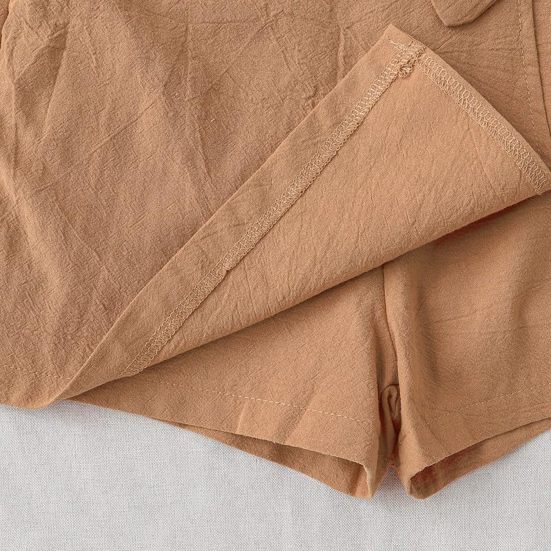 Girls 2 Pack Wrap Skort Shorts for Kids Casual Elastic Waist Bow Tie Summer Shorts for Girls 8Y-12Y