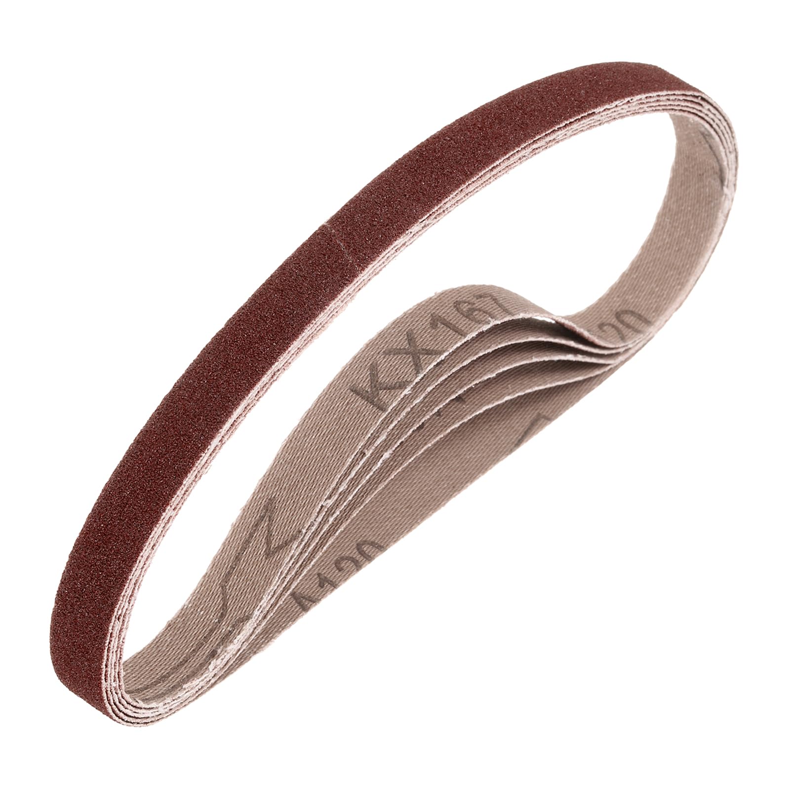 HARFINGTON 3/8 x 21 Inch Sanding Belts, 10 Pcs 120 Grits Aluminum Oxide Abrasive Belt Sander File Belt for Knife Sharpener, Woodworking, Metal
