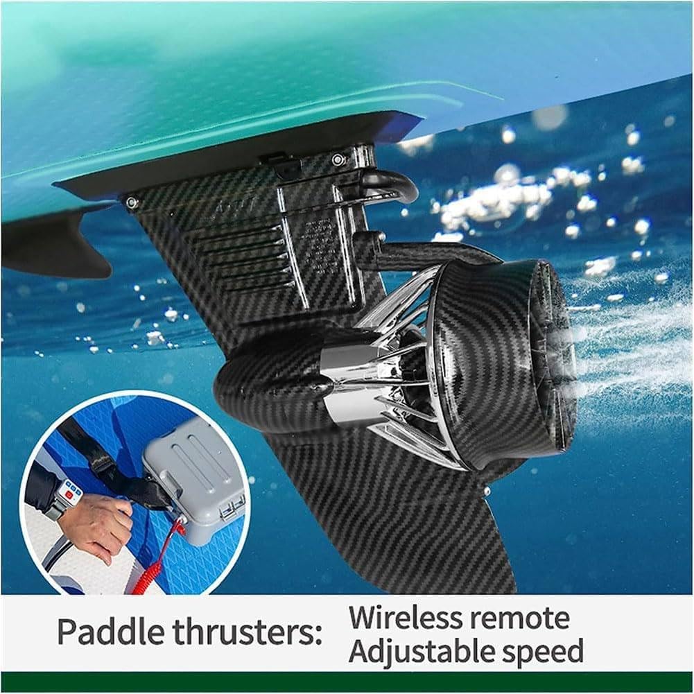 Motorized Fin Surfboard, 24V Thruster Electric Surfboard Fins Propeller Adjustable Speed, 288wh Equipped with Remote Control, Jet Powered Surfboard