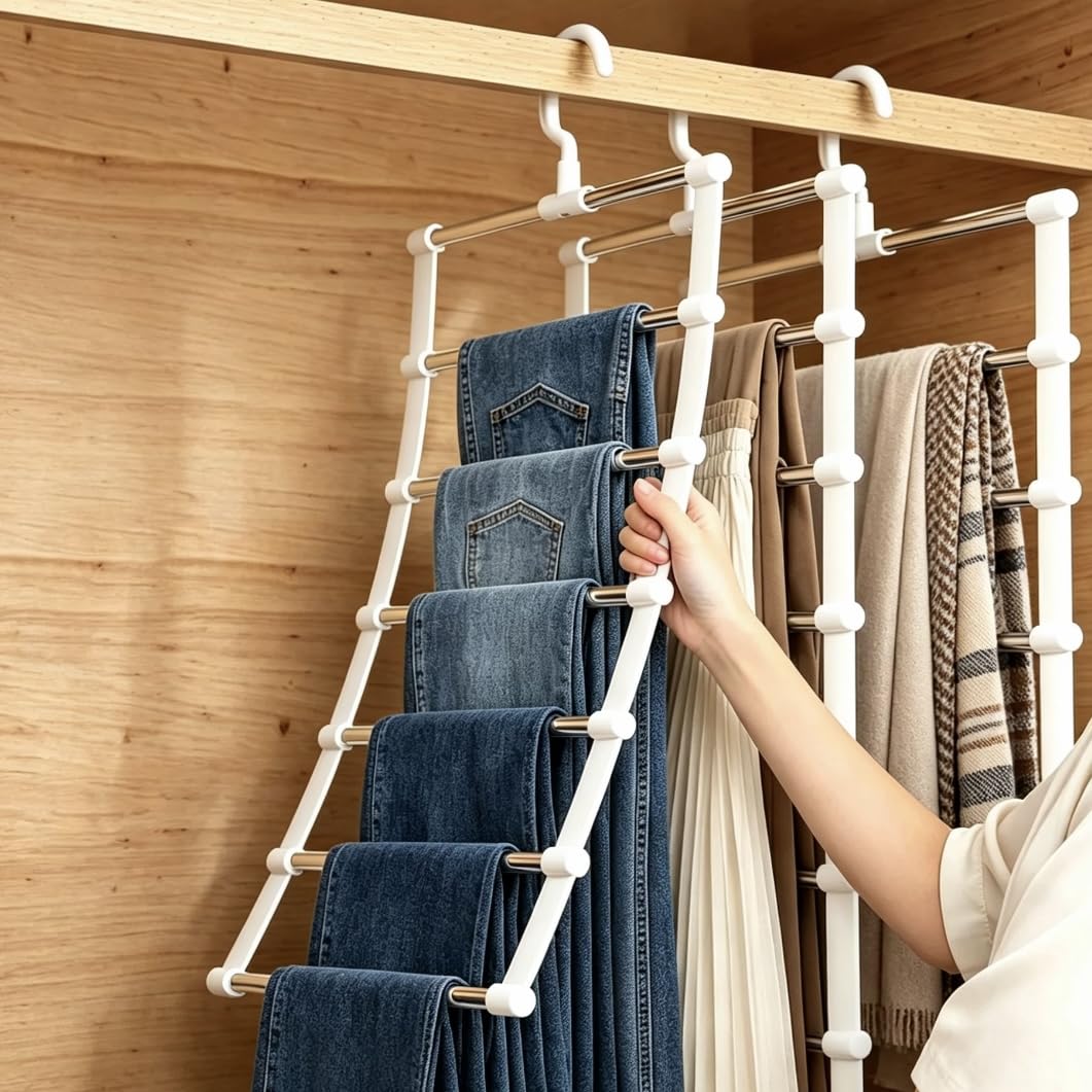 3 Pack Velvet Trouser Hangers, Space Saving Hangers for Wardrobe