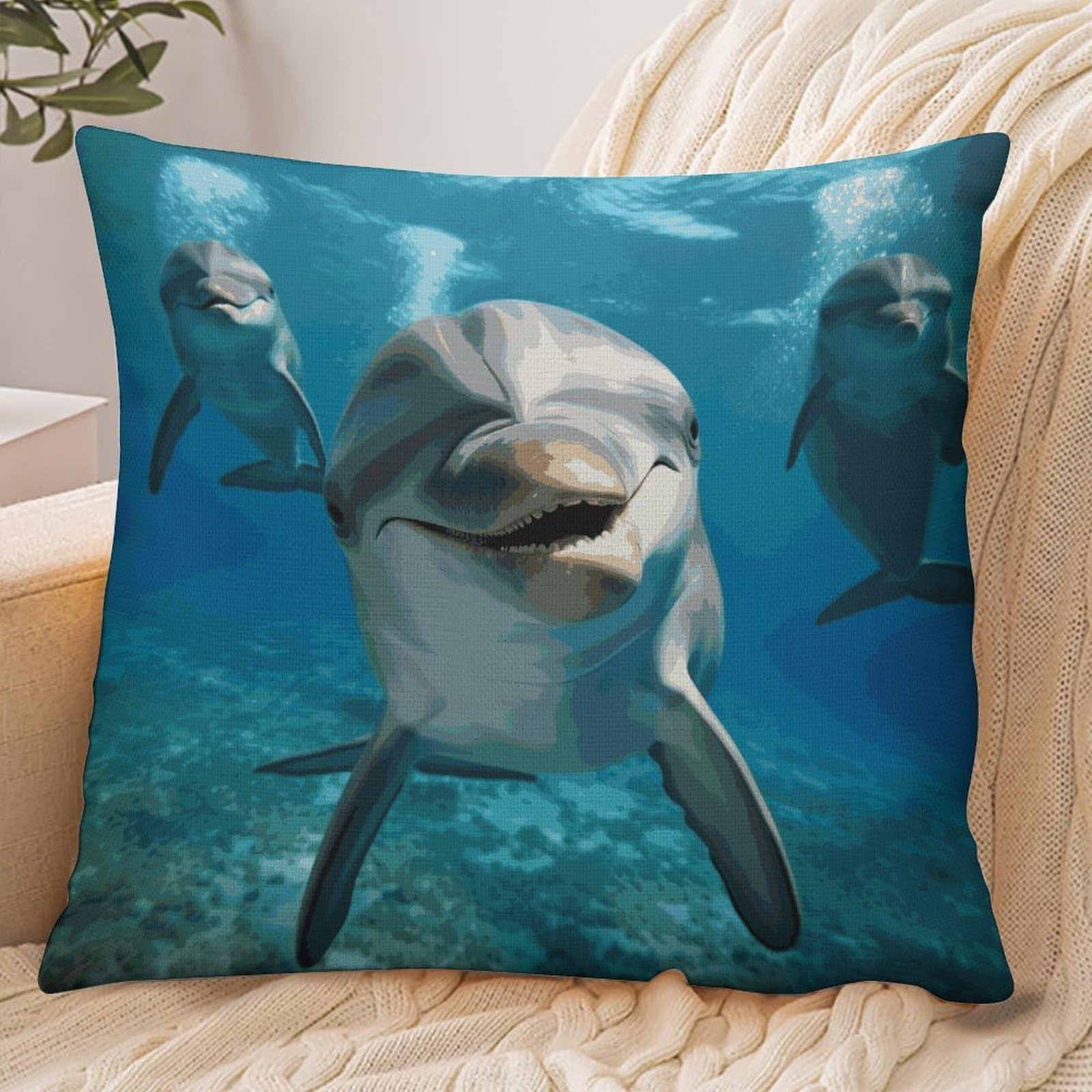 Fekiloot Style Funny Dolphin Looking At You Pillowcase Pillow Sham Pillow Case