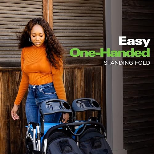 Miniatura 5 de Joovy Cochecito doble Kooper X2 cochecito de viaje ligero plegable compacto con bandeja color verde oliva Negro, Hierro (Forged Iron), Glacier,