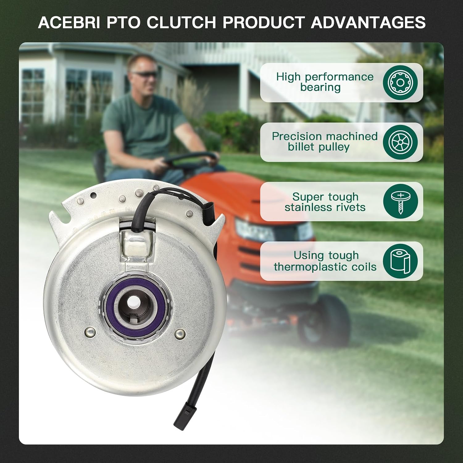 ACEBRI PTO Clutch for Grass-Hopper: 388771 388767 618 718K 720K 722D2 721
