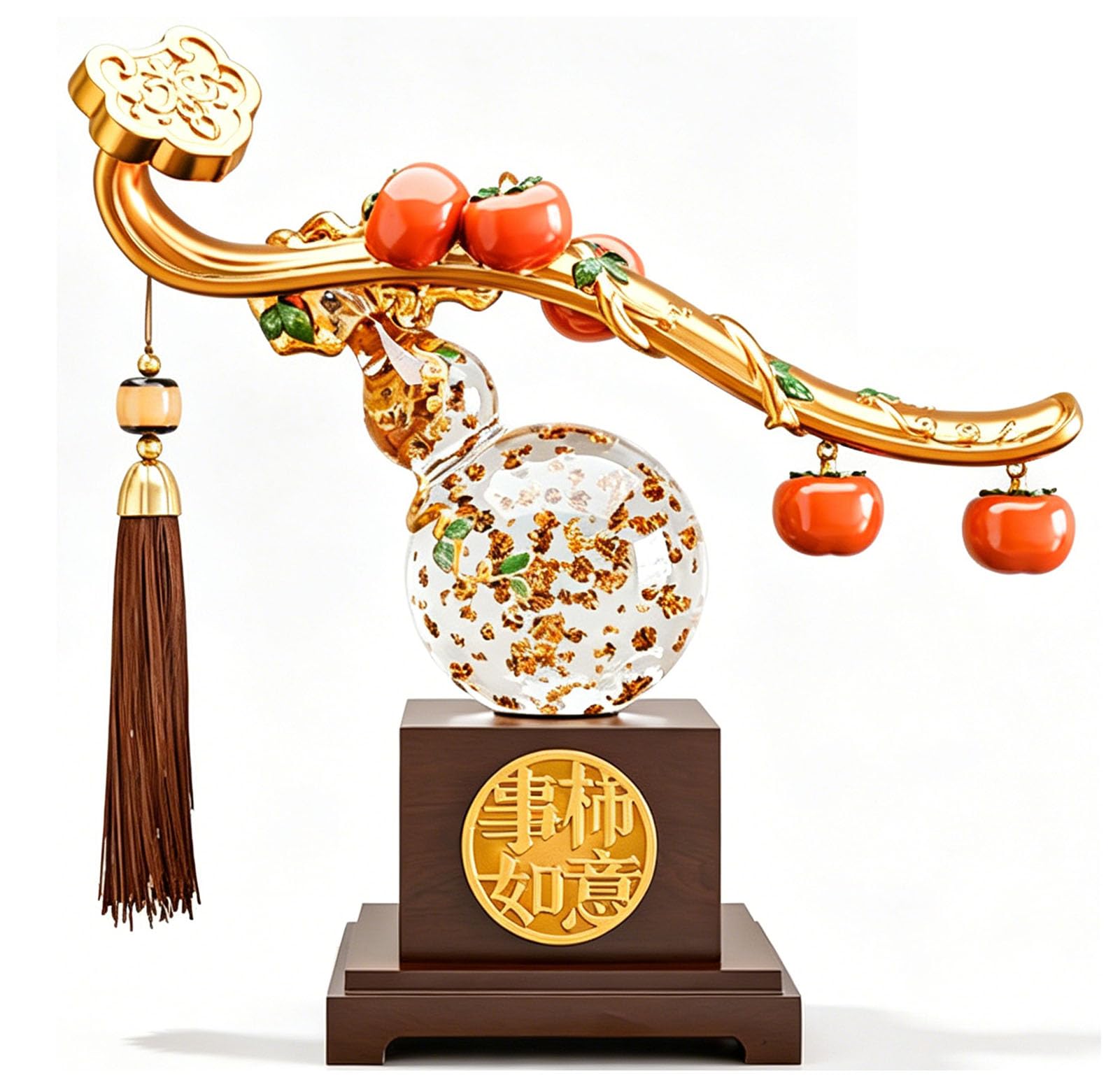 Resin Gourd Statue, Chinese Feng Shui Wulou Ornaments for Living Room