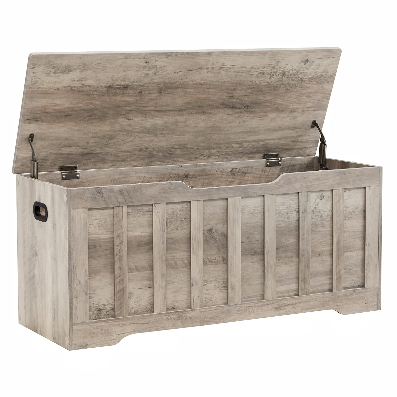 43.3" Storage Chest Extra Large,Storage Trunk with 2 Safety Hinges,Wooden Storage Bench,Shoe Bench,43.3x15.7x19.1 Inch,Easy Assembly,Storage Bench for Bedroom,Living Room,entryway(Greige).