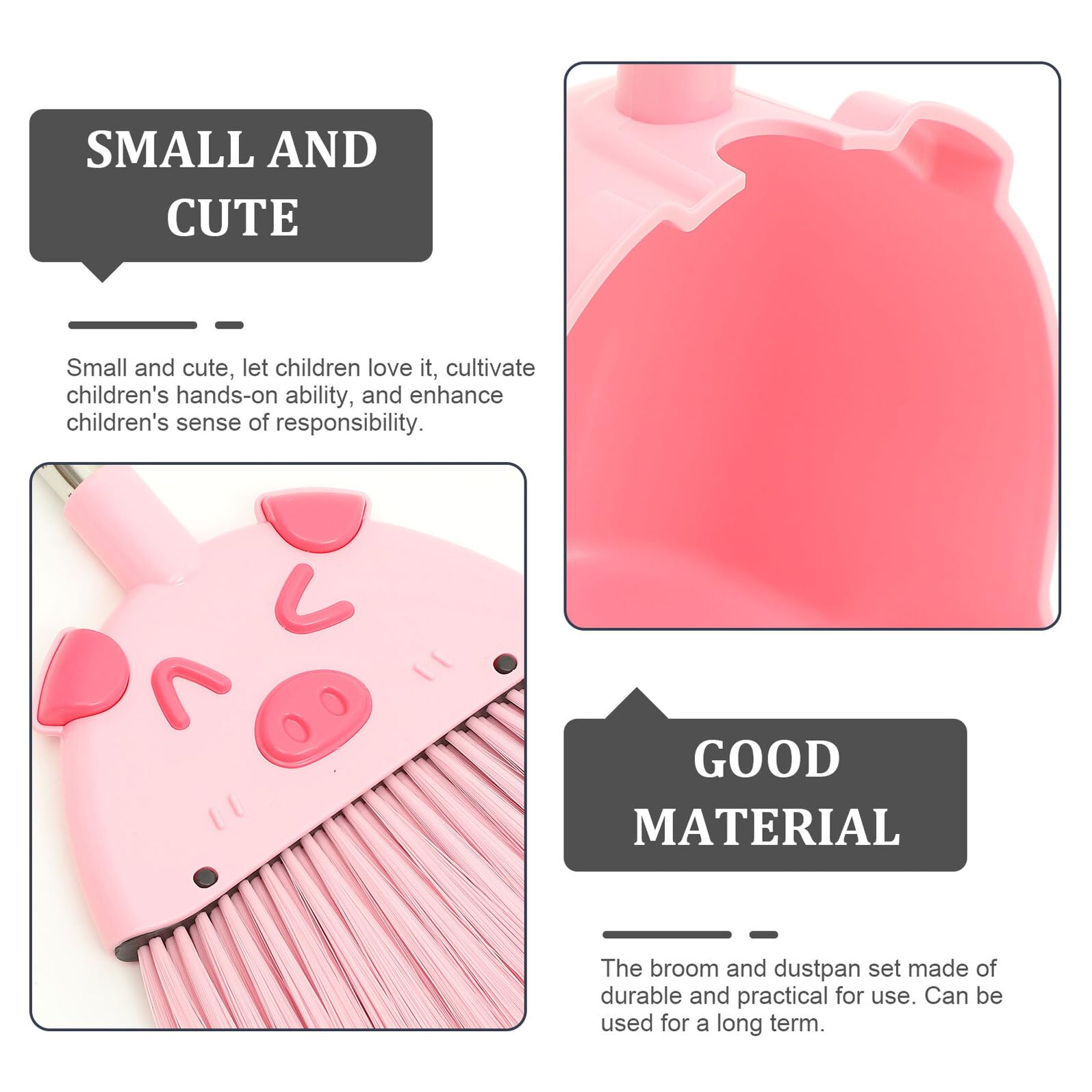 Juego de Escoba y Recogedor 1 Set para Niños Pequeños Rosa