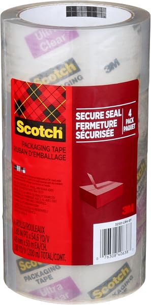 Scotch Packaging Tape, 1.88 in x 54.6 yd (48 mm x 50 m), 1 Roll, Secure Seal - 5