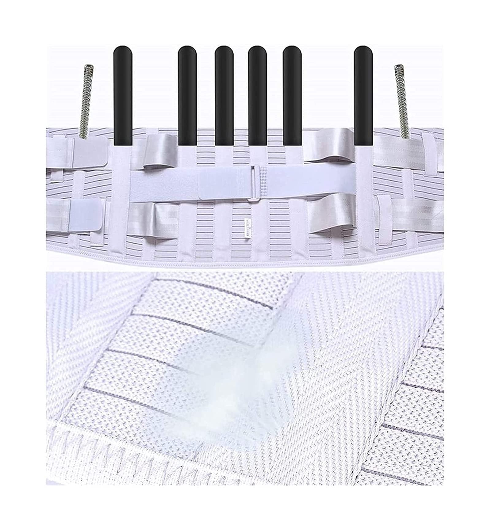 Cinturón de soporte lumbar para la parte inferior de la espalda con tiras de aluminio curvadas, paneles de malla transpirable Correas de gancho y bucle ajustables dobles (Tamaño : XX-Large) (M) (