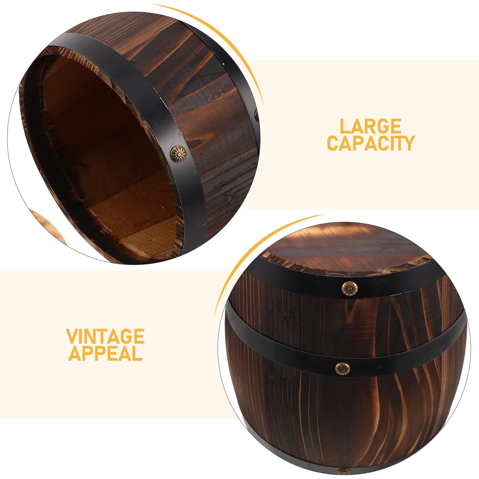 ULTECHNOVO Cubo Vintage de Madera para Tapas de Cerveza, Gran Capacidad