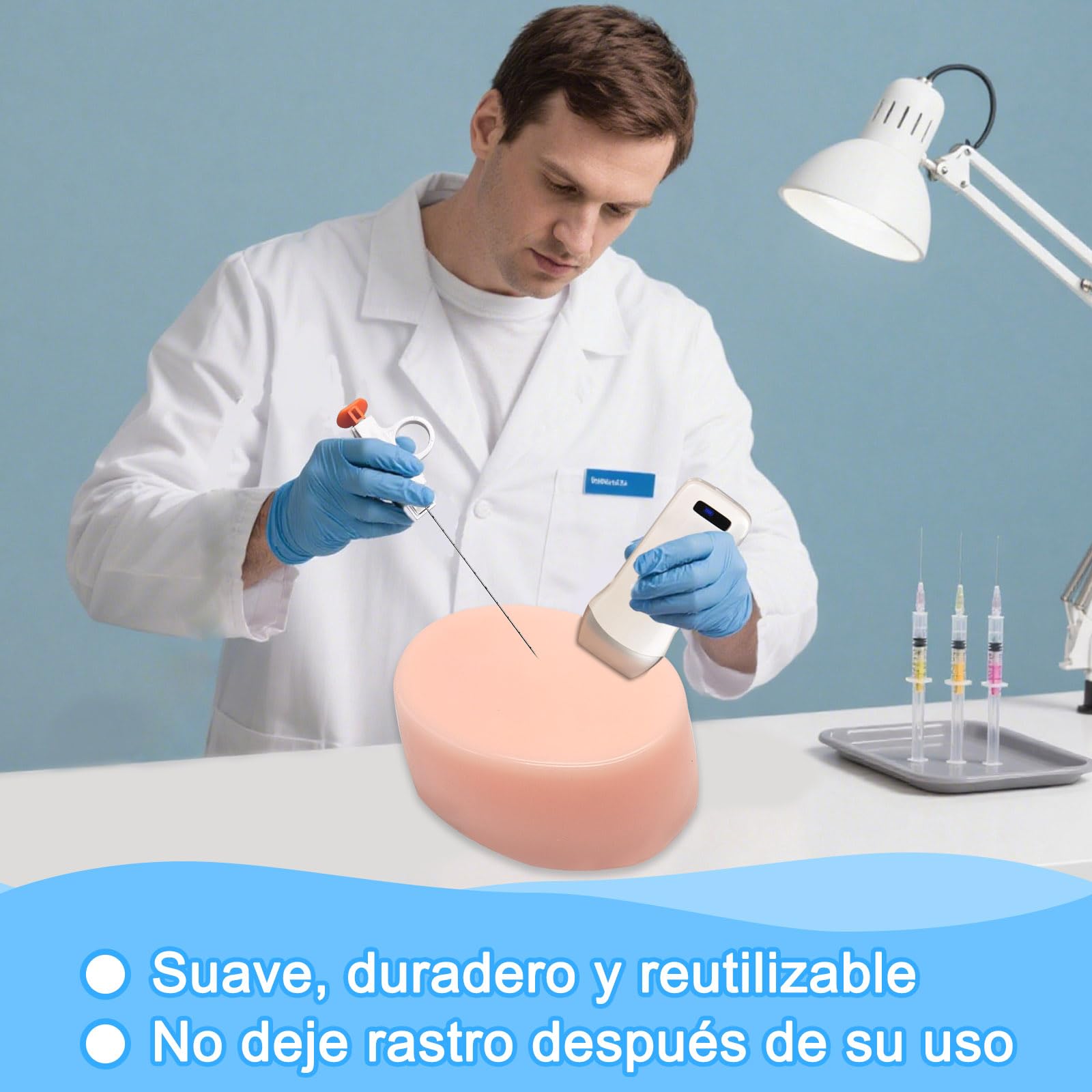 Modelo de Entrenamiento para Biopsia & Punción Tumoral con Ultrasonido – Fantoma de Simulación Realista de Masas, Tumores, Quistes & Nódulos Superficiales | Herramienta para Estudiantes de Medicina.